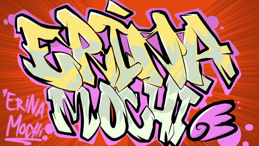 character_name, commentary_request, emphasis_lines, english_commentary, erinamochi, graffiti, highres, indie_virtual_youtuber