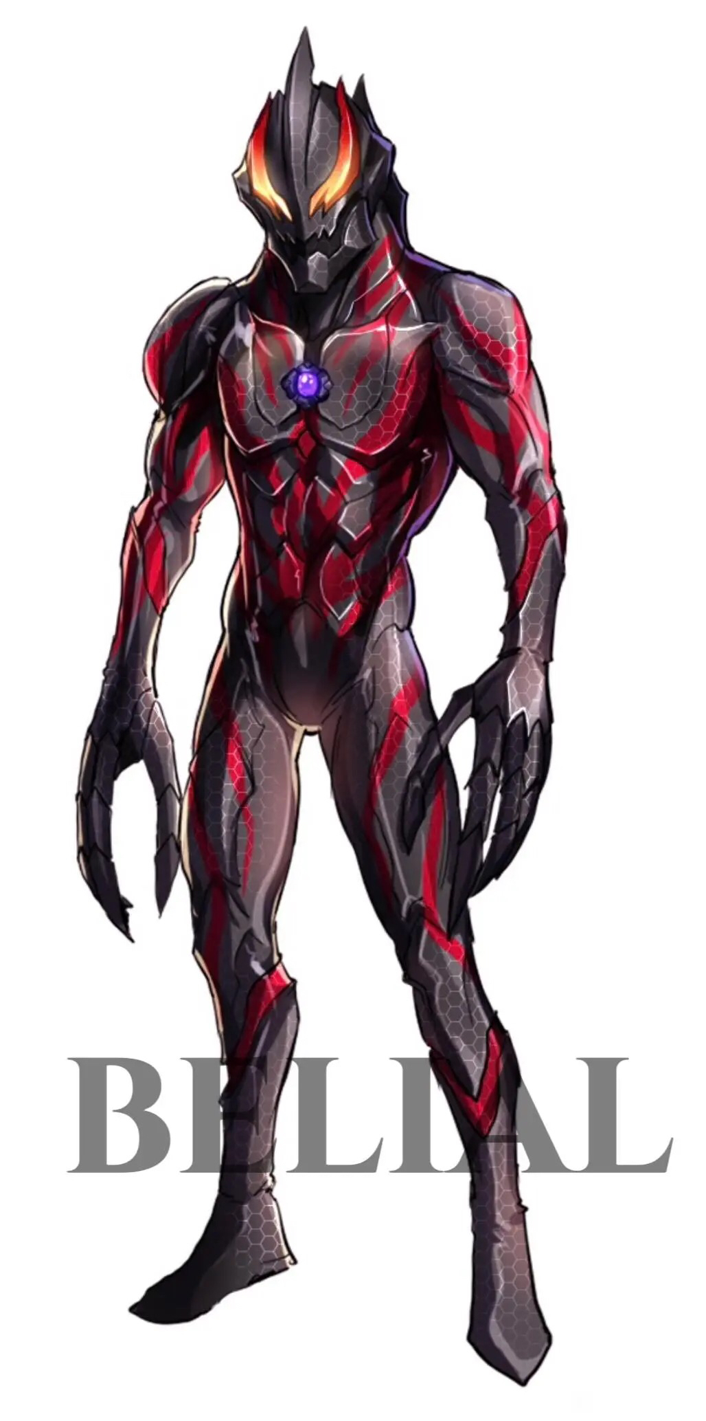 1boy, alien, black_bodysuit, bodysuit, claws, color_timer, dai-kaijuu_battle_ultra_ginga_densetsu_the_movie, darkness_heels