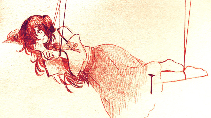 1girl, bare_shoulders, barefoot, bow, bowtie, cabbie_hat, detached_sleeves, dolls_in_pseudo_paradise