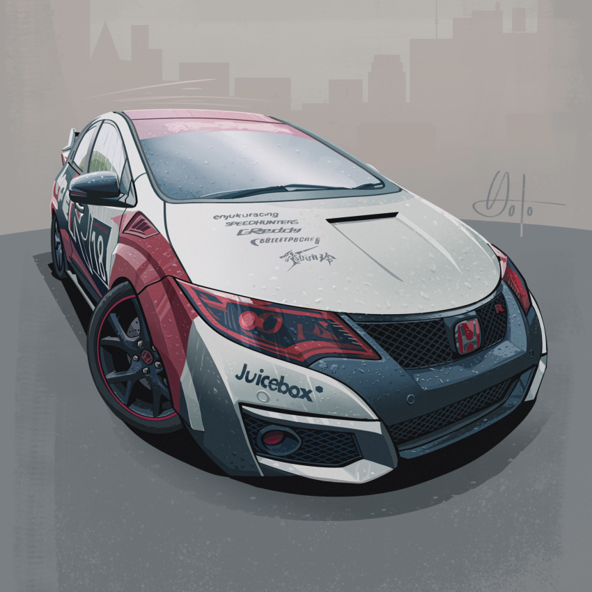 catalinart, grey_car, highres, honda, honda_civic, honda_civic_type_r, need_for_speed, need_for_speed_unbound