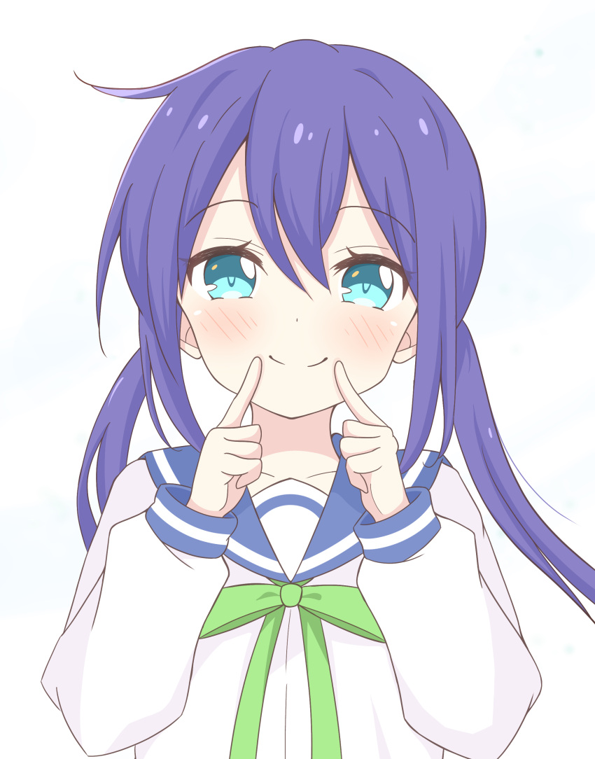 1girl, absurdres, blue_eyes, blush, bow, closed_mouth, collarbone, green_bow