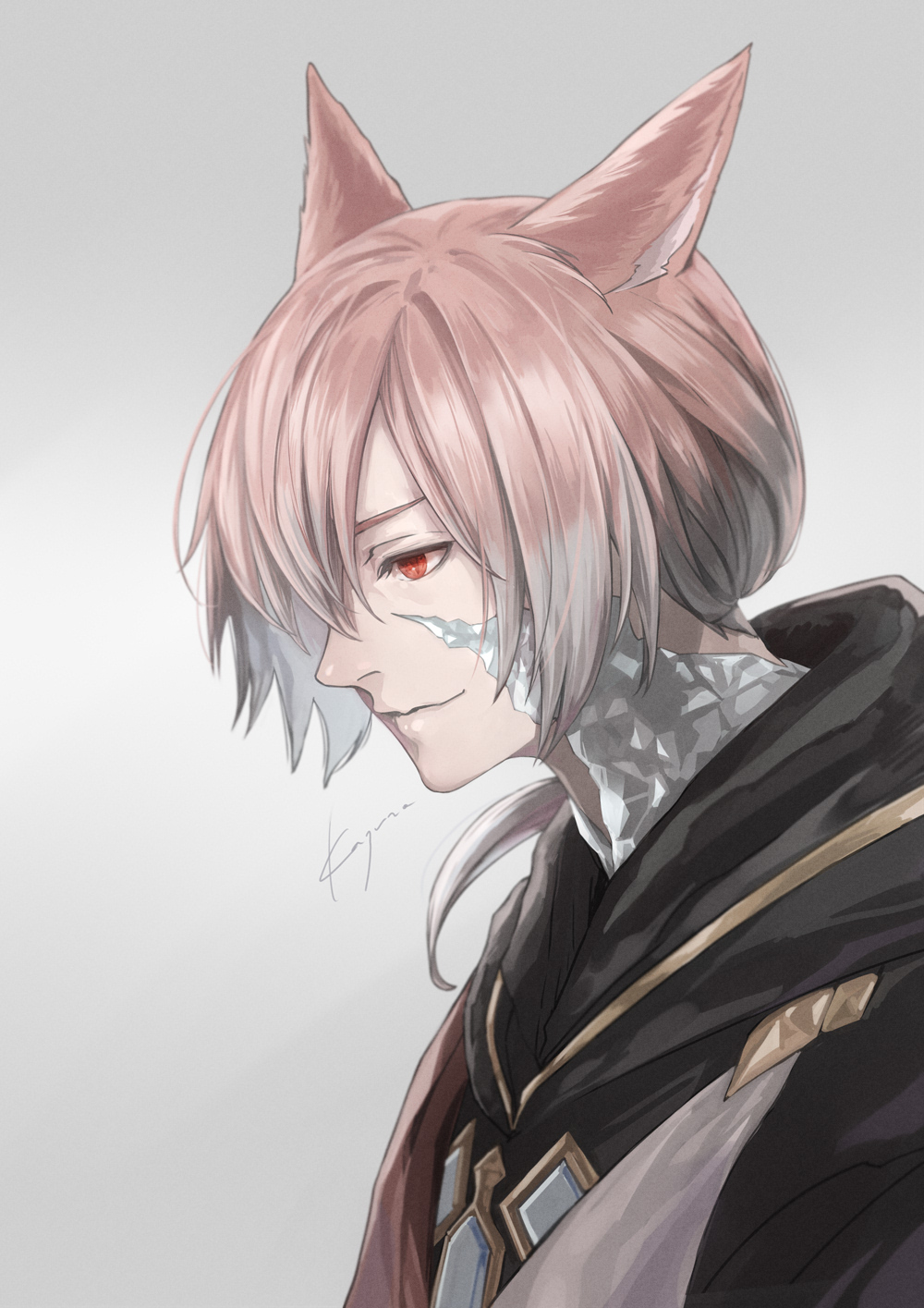 1boy, animal_ears, cat_ears, crystal, crystal_exarch, crystallization, final_fantasy, final_fantasy_xiv