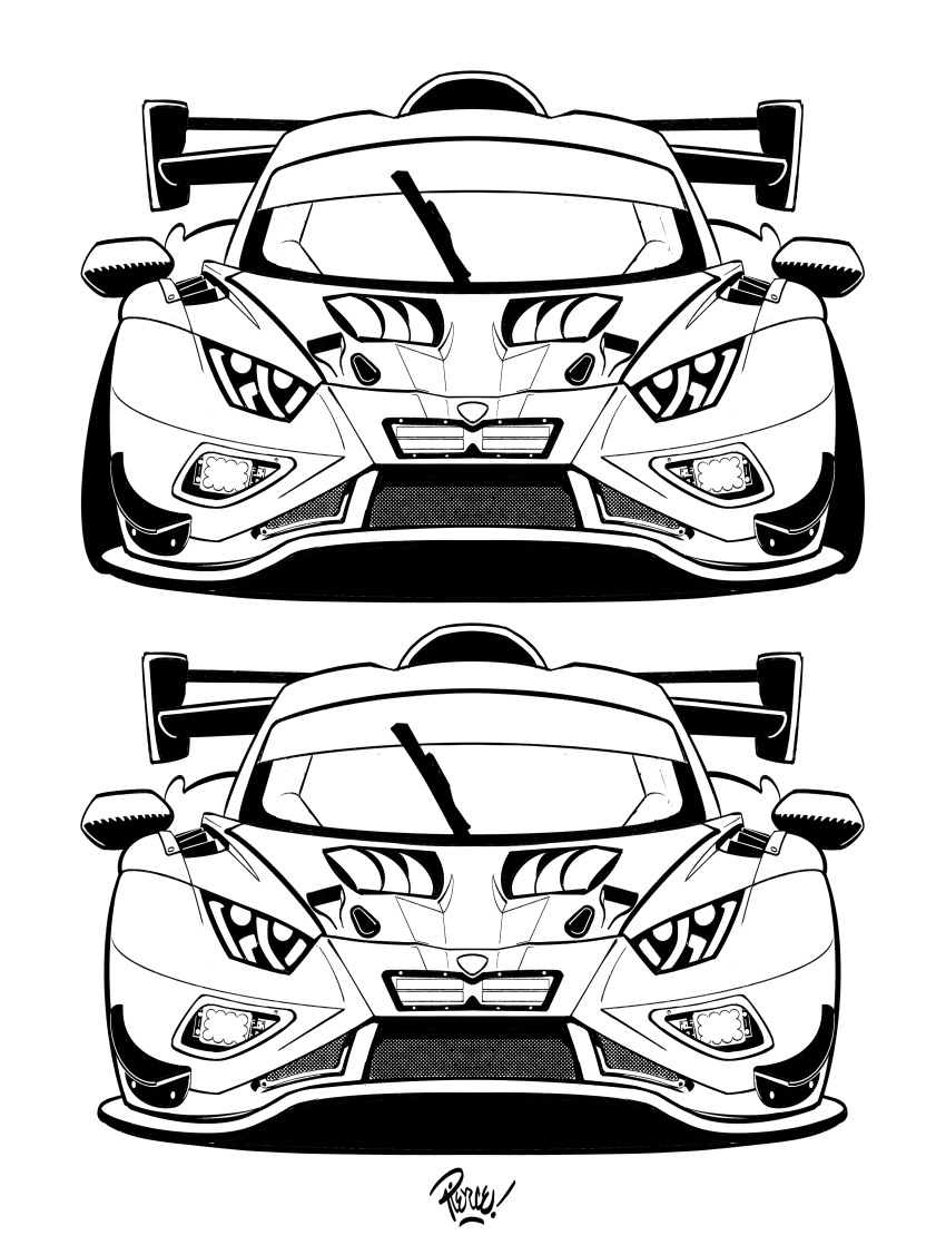absurdres, artist_name, car, greyscale, highres, lamborghini, lamborghini_huracan, monochrome