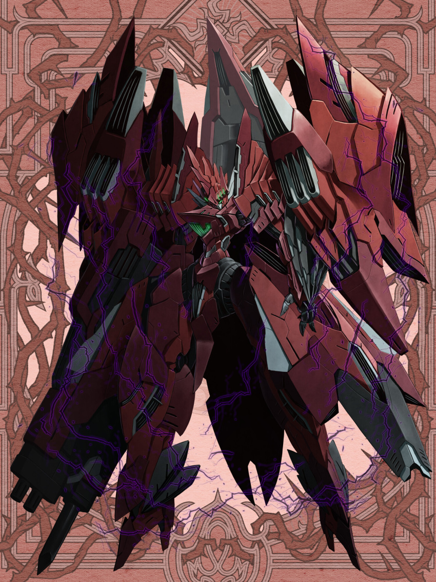 aura, brown_background, dairoku_ryouhei, full_body, highres, holding, holding_weapon, m_yuzuruha