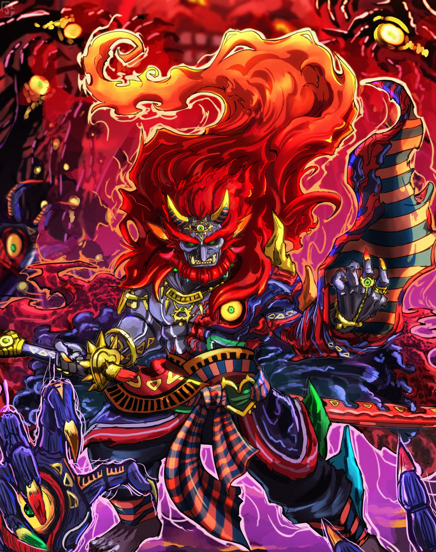 absurdres, alternate_color, alternate_costume, alternate_eye_color, alternate_form, alternate_hairstyle, aura, beard