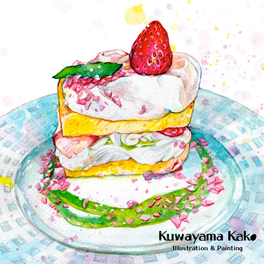 absurdres, artist_name, cake, cake_slice, commentary_request, food, food_focus, fruit