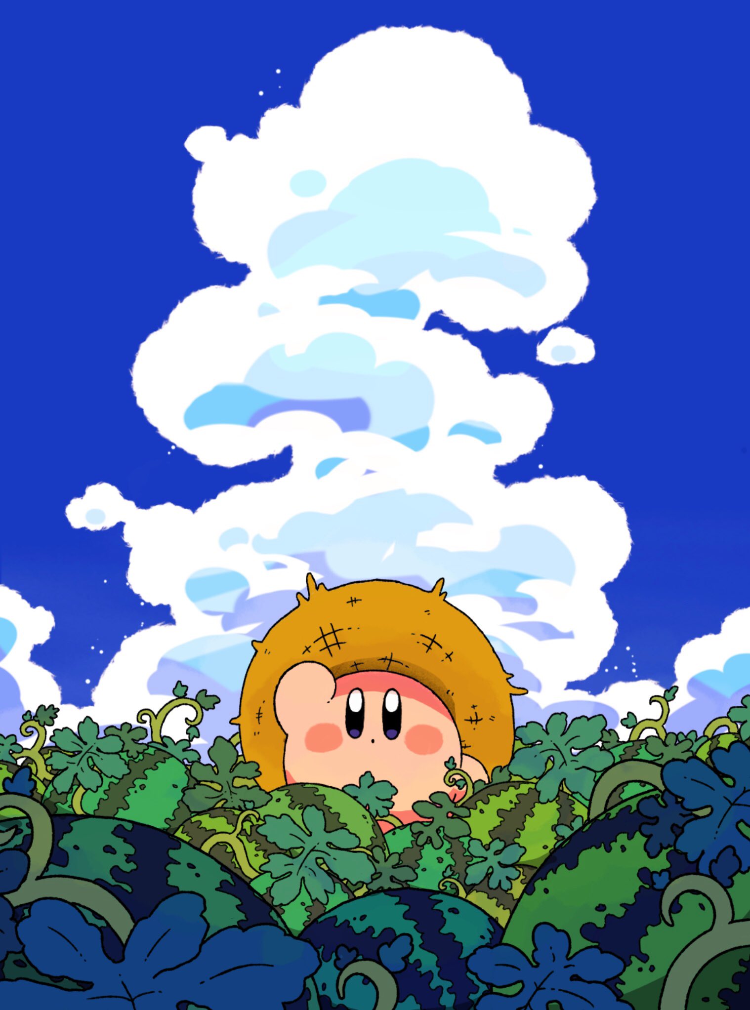 :o, arm_up, black_eyes, blue_sky, blush_stickers, bright_pupils, clouds, cloudy_sky