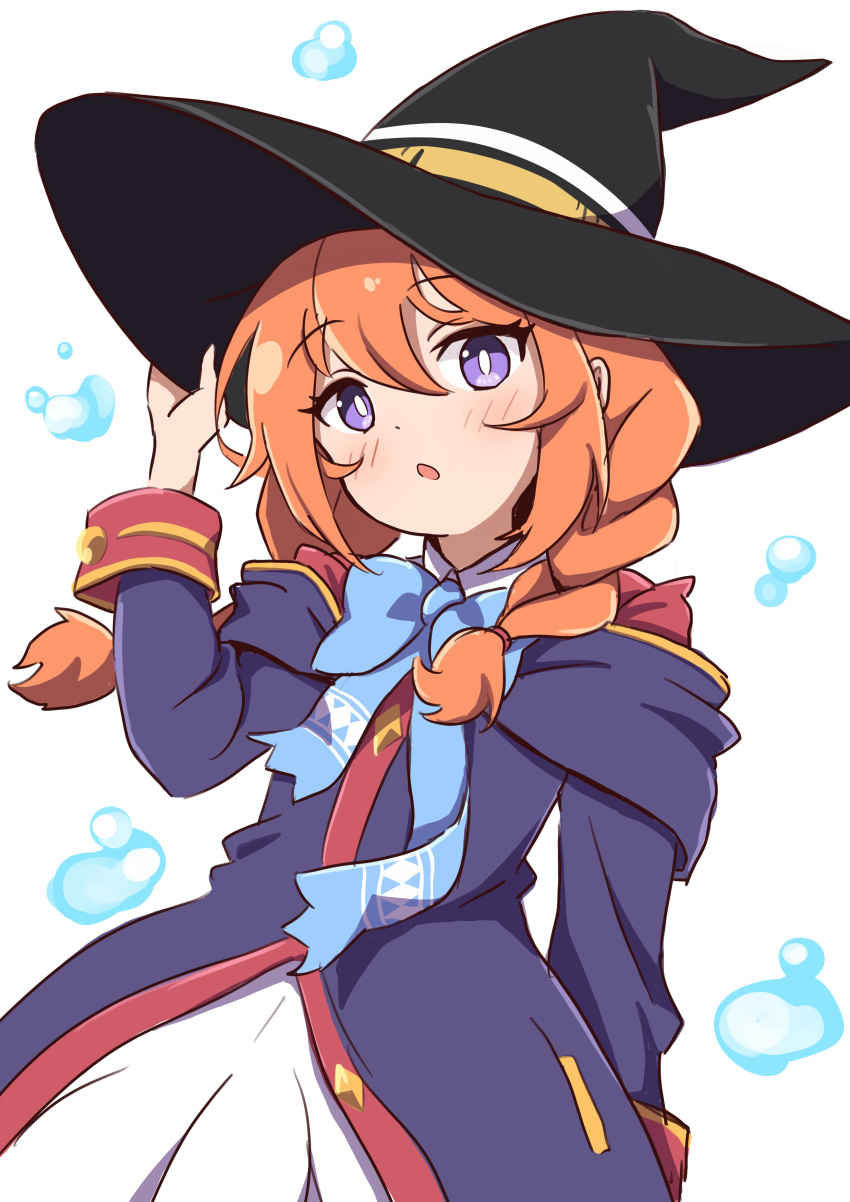 absurdres, braid, brown_hair, cosplay, ebian_(ebiangames), hand_on_headwear, hand_on_own_hat, hat