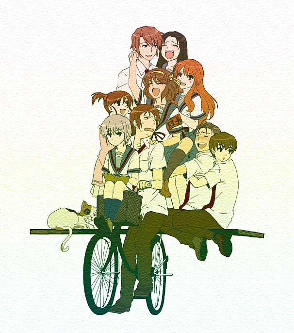 bad_id, bicycle, cat, koizumi_itsuki, kunikida, kyon, kyon_no_imouto, nagato_yuki