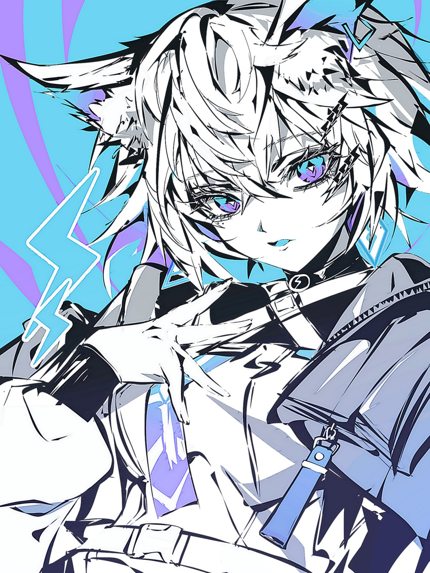amu_(aa4122aa), animal_ear_fluff, animal_ears, aqua_background, black_undershirt, blue_eyes, cevio, coko_(cevio)