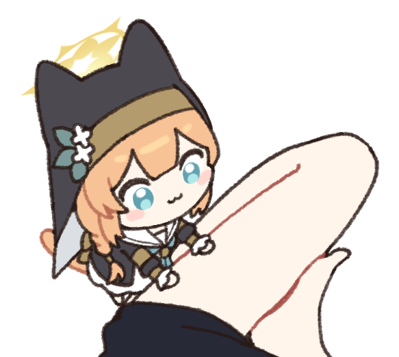 1girl, 28_(282teeth), :3, animal_ears, blue_archive, blue_eyes, blush, chibi