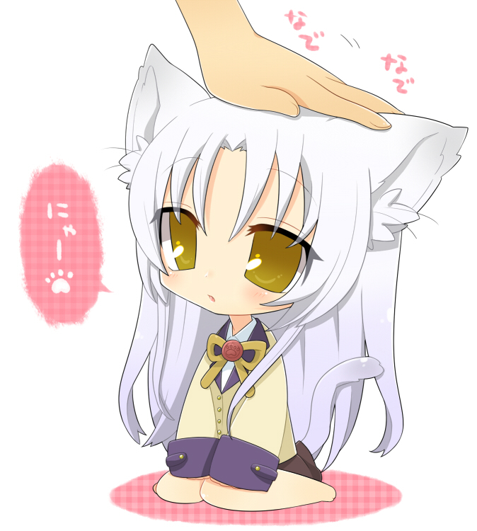 animal_ears, cat_ears, cat_tail, catgirl, chibi, inuue_kiyu, kemonomimi_mode, long_hair