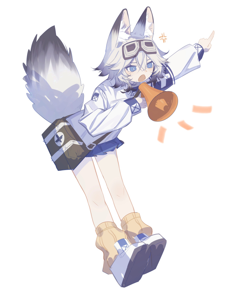 1cyaya1, 1girl, absurdres, angry, animal_ears, arm_up, bag, black_bag