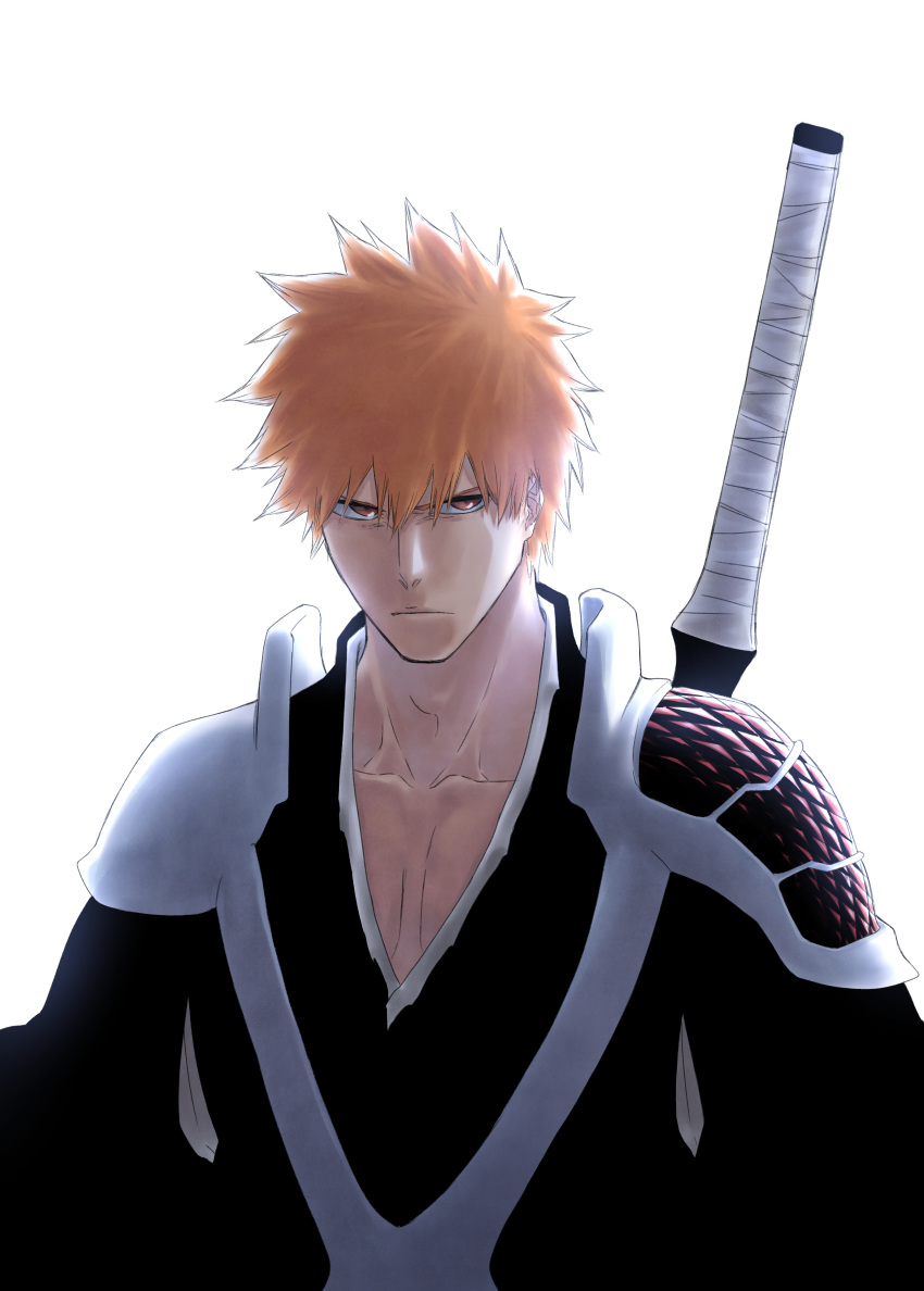 1boy, absurdres, armor, backlighting, bleach, bleach:_sennen_kessen-hen, brown_eyes, closed_mouth
