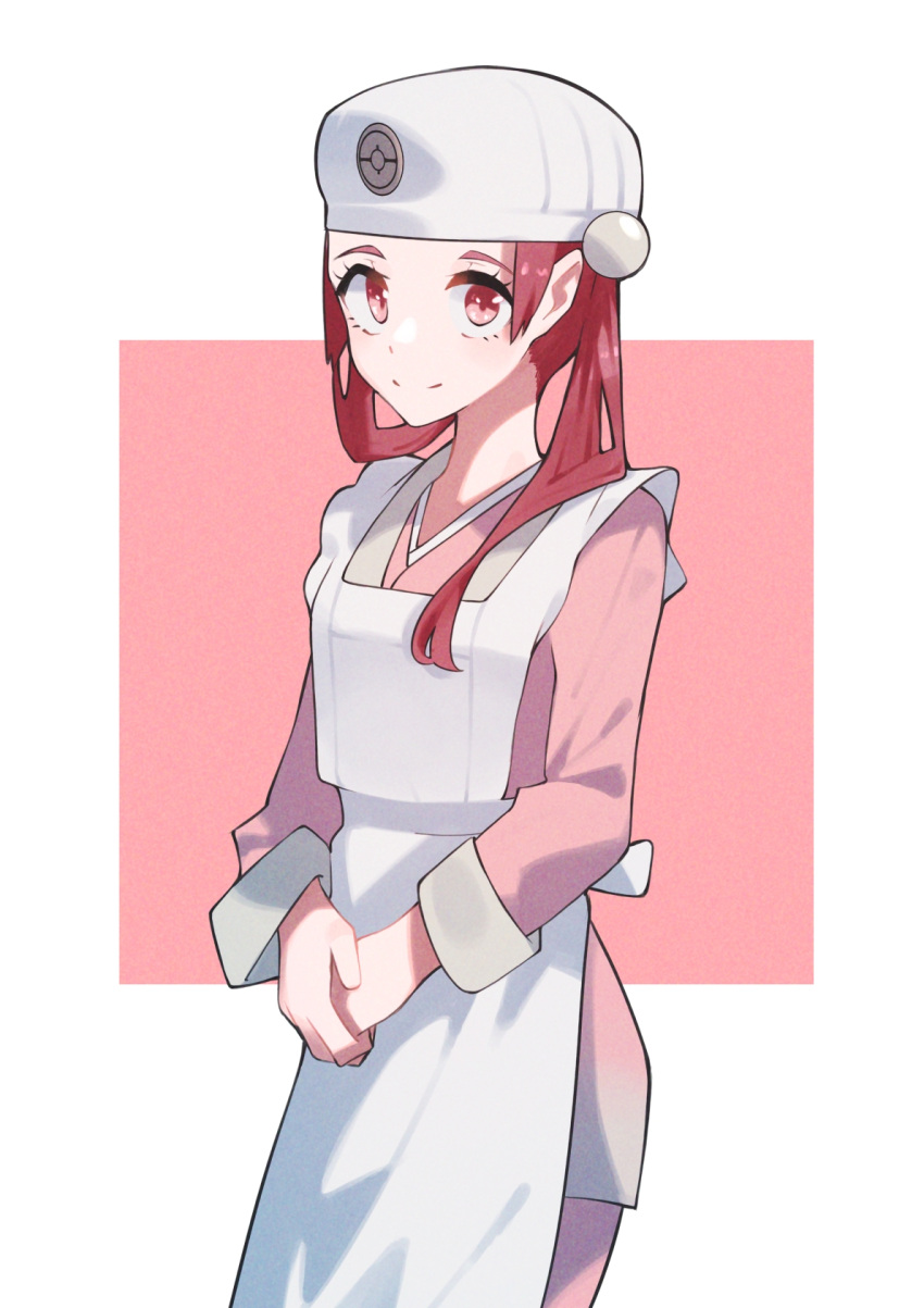 1girl, aoi_(altea0923), apron, closed_mouth, eyelashes, hair_bobbles, hair_ornament, hair_rings