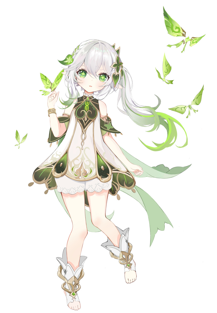 1girl, absurdres, bare_shoulders, bloomers, bracelet, cape, commentary_request, crystalfly_(genshin_impact)