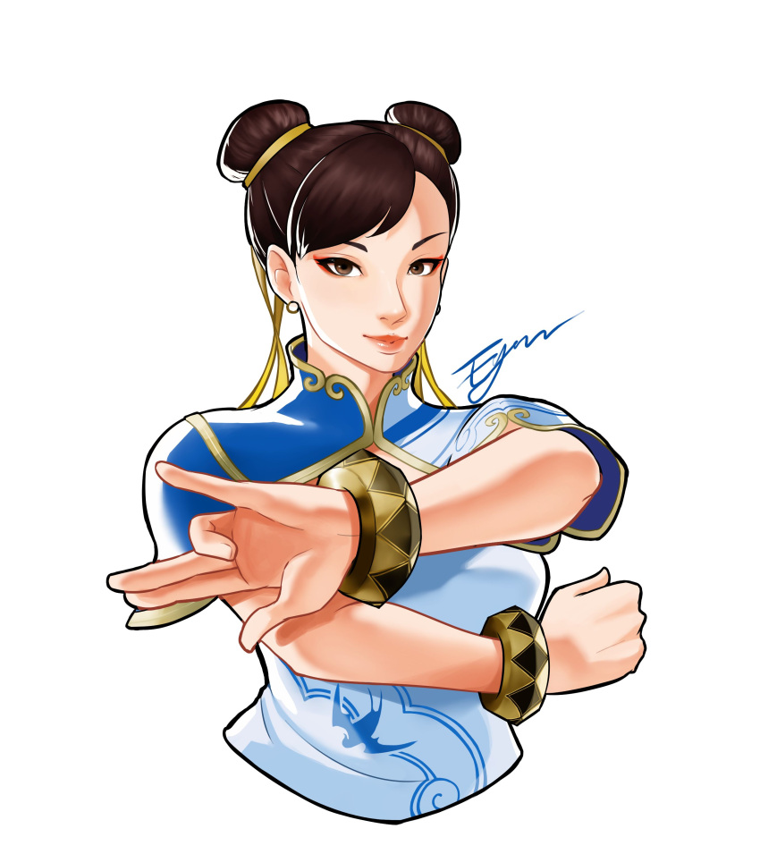 1girl, absurdres, any_emu_7725, bracelet, brown_eyes, brown_hair, china_dress, chinese_clothes