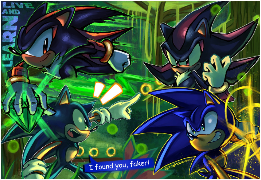 2boys, absurdres, chaos_emerald, clenched_hand, furry, furry_male, gloves, glowing