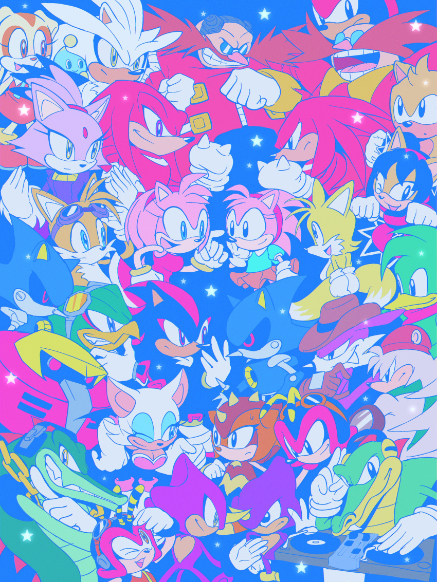 6+boys, 6+girls, absurdres, amy_rose, animal_ears, anniversary, bark_the_polar_bear, bean_the_dynamite
