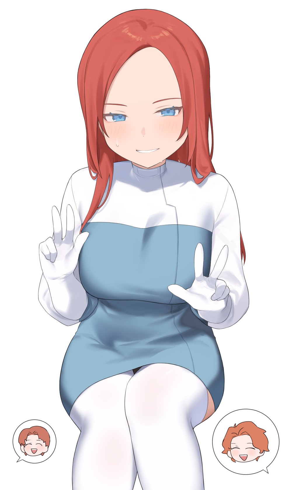 1boy, 2girls, :d, animification, apex_legends, ashleigh_reid, blue_eyes, closed_eyes