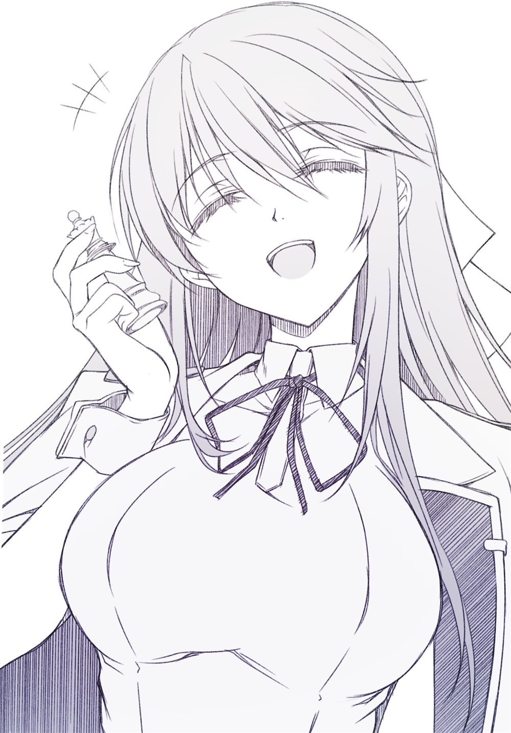 +++, 1girl, :d, ^_^, breasts, chess_piece, closed_eyes, code_geass