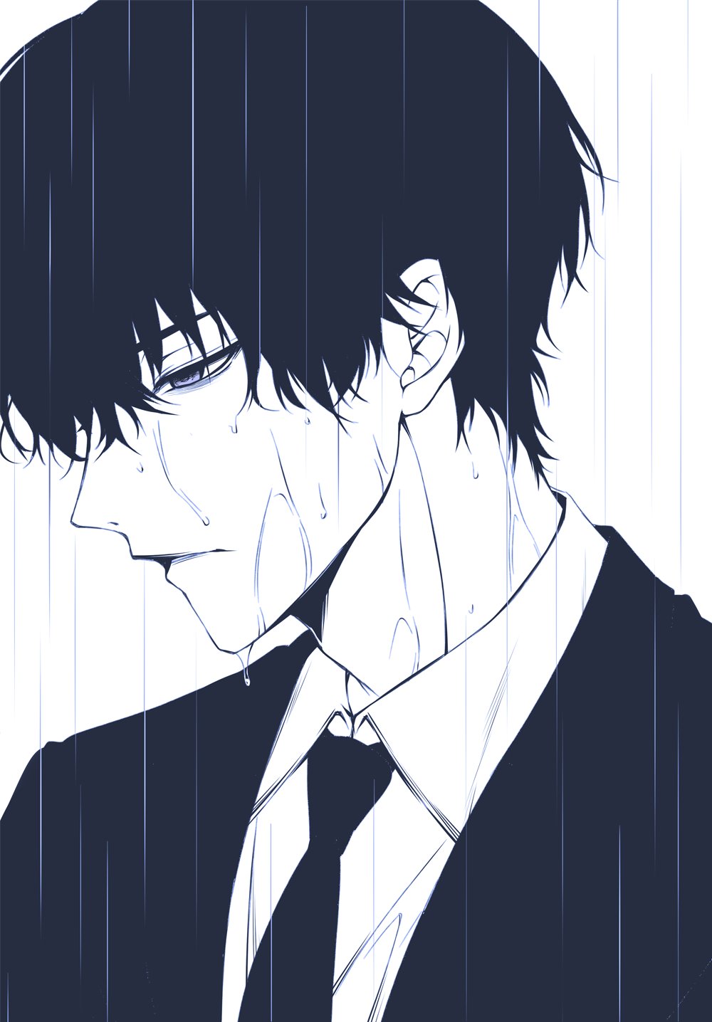 1boy, administrator_(counter:side), bags_under_eyes, closed_mouth, collared_shirt, commentary, counter:side, from_side