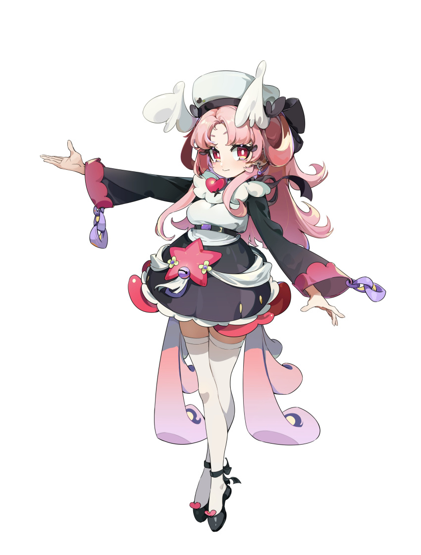 1girl, absurdres, ankle_bow, arm_at_side, back_ribbon, belt, black_belt, black_bow