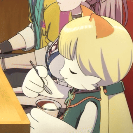 animal_ears, animated, animated_gif, d_cide_traumerei, eating, pudding, spoon, tris