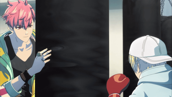 2boys, animated, animated_gif, boxing_gloves, d_cide_traumerei, fushibe_aruto, oda_ryuuhei, pink_hair