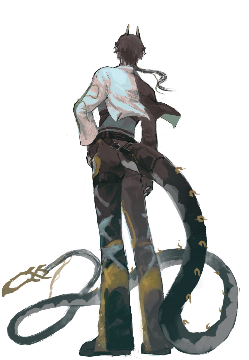 1boy, absurdres, arknights, black_gloves, black_hair, black_jacket, chinese_commentary, chong_yue_(alighting)_(arknights)