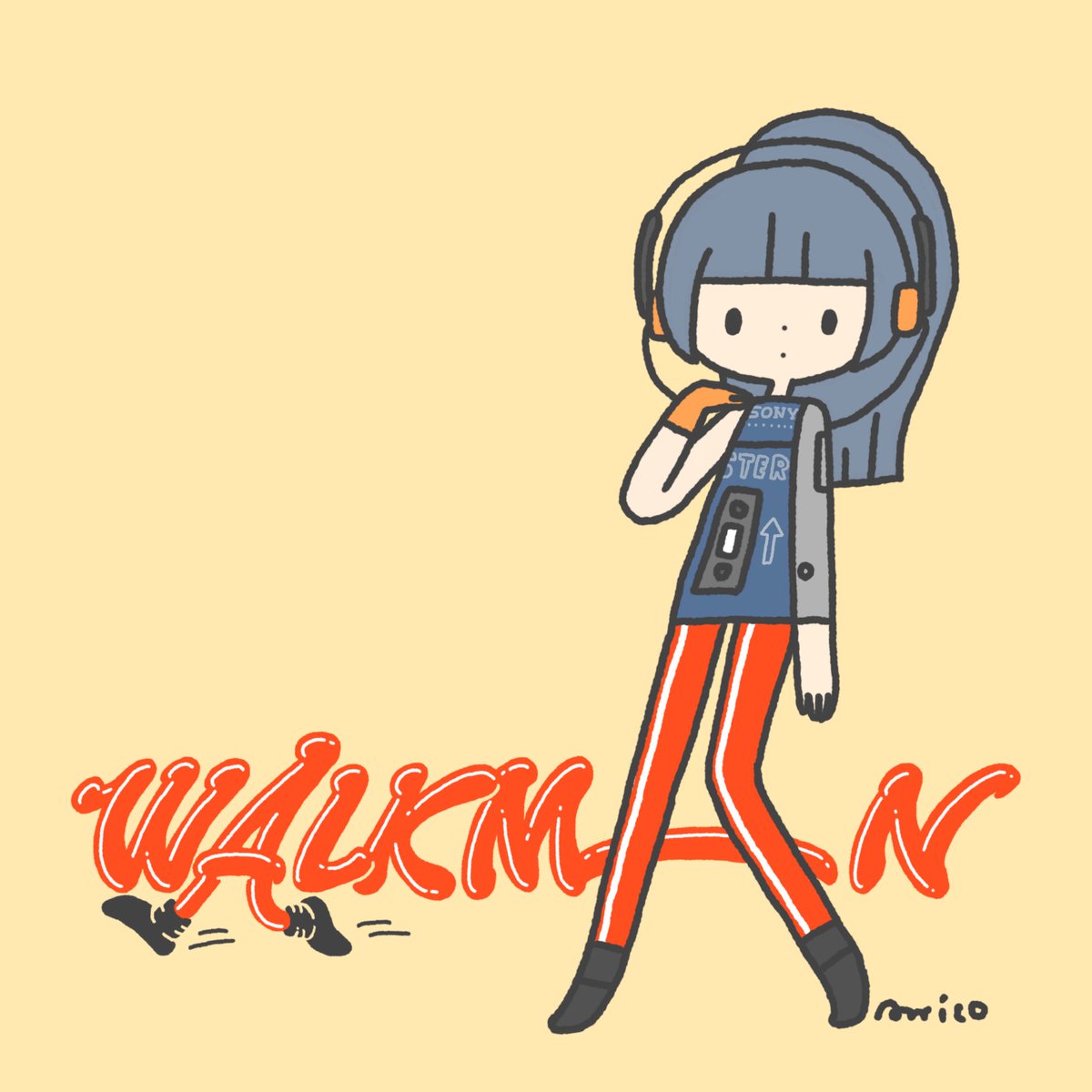 1girl, black_footwear, closed_mouth, dot_mouth, dot_nose, full_body, grey_hair, headphones