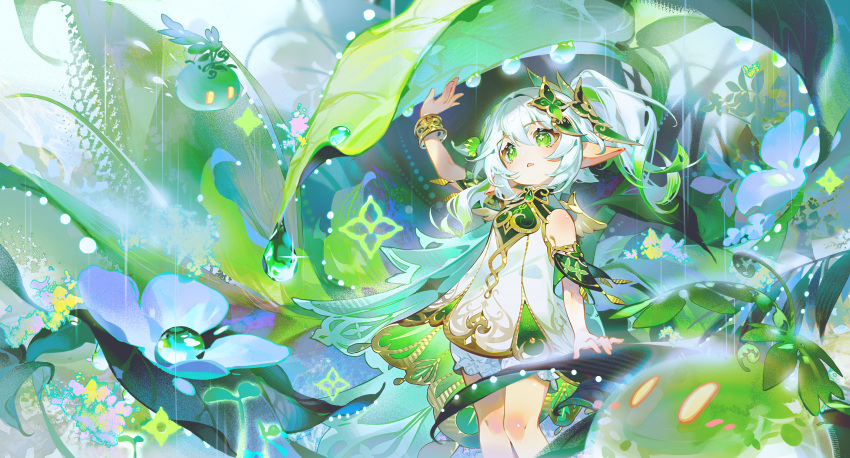 1girl, absurdres, bare_shoulders, bloomers, blue_flower, bracelet, cape, chinese_commentary
