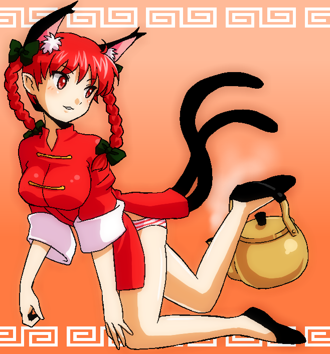 bad_id, bow, braid, cat_ears, cat_tail, china_dress, chinese_clothes, cosplay