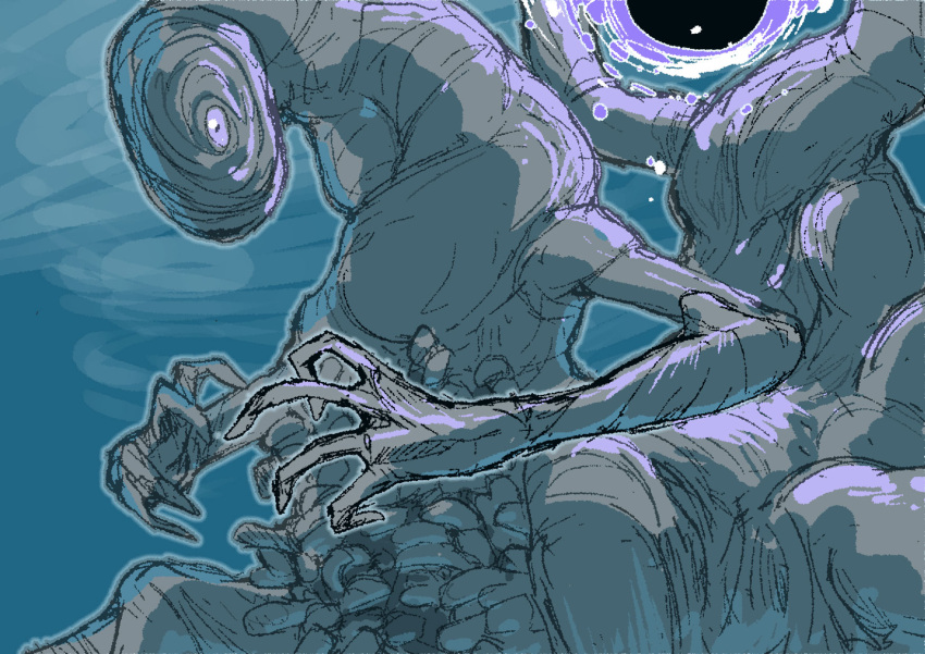 blue_background, colored_skin, elden_ring, elden_ring:_shadow_of_the_erdtree, extra_hands, grey_skin, highres, metyr_mother_of_fingers