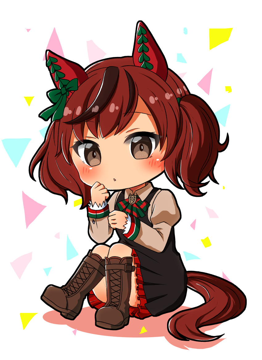 1girl, :d, absurdres, animal_ears, blush, boots, bow, bowtie