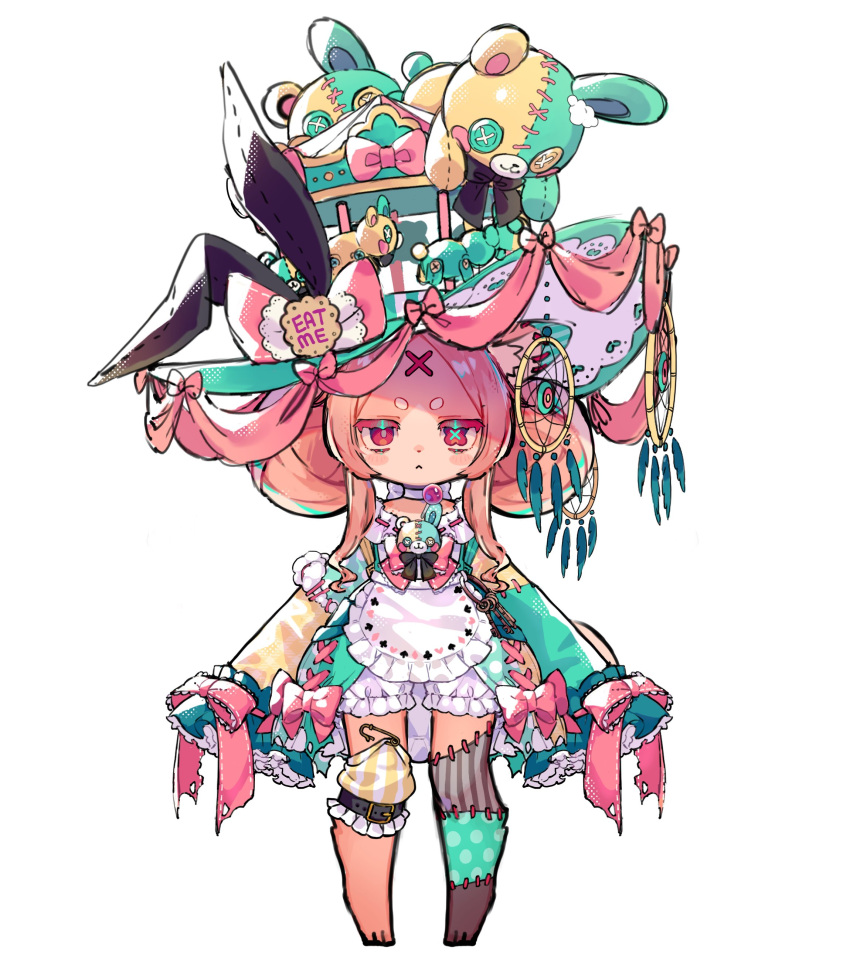 1girl, :<, a-pose, absurdres, akubimtcat, alice_in_wonderland, animal_ears, animal_feet