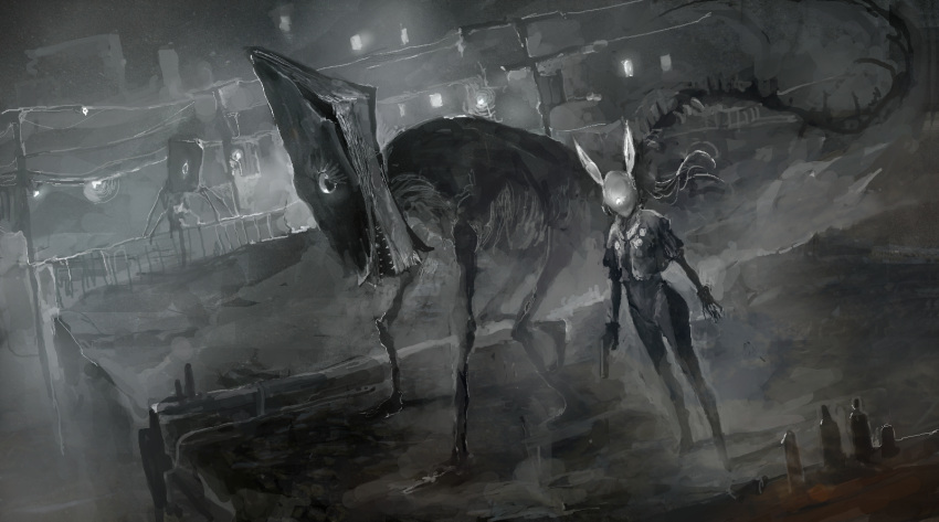 1girl, book_head, bottle, building, commentary_request, cover, cover_page, gun