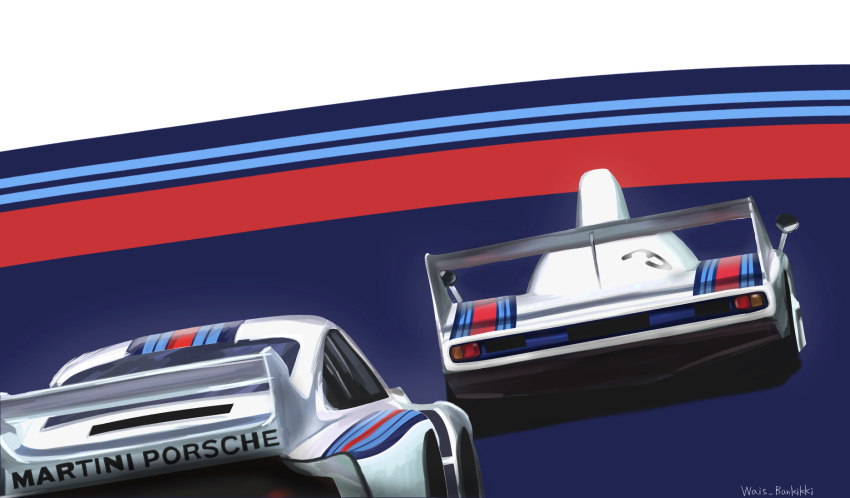 artist_name, car, highres, martini_(brand), motor_vehicle, no_humans, porsche, porsche_911