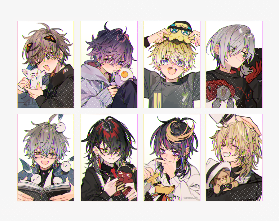 6+boys, alban_knox, animal_ears, augustus_(luca_kaneshiro), black_hoodie, black_shirt, blonde_hair, briskadet_(sonny_brisko)