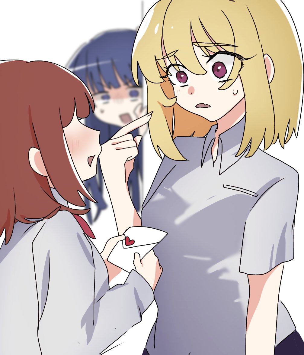 6npnmcuvsauiemp, blonde_hair, blue_eyes, blue_hair, blush, furude_rika, hiding, higurashi_no_naku_koro_ni