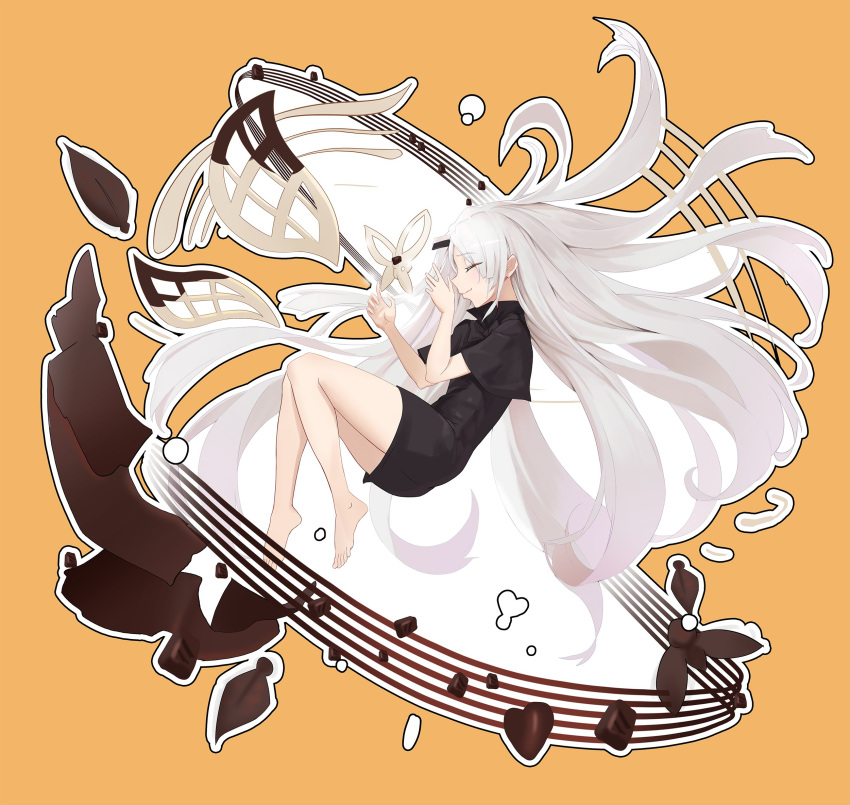 1girl, black_capelet, black_dress, capelet, dress, hair_ornament, hairpin, highres