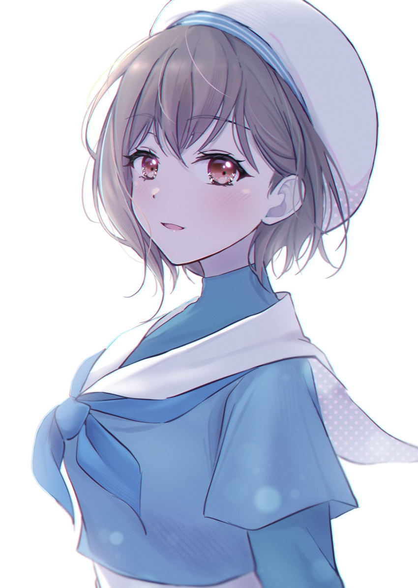 1girl, bang_dream!, bang_dream!_it's_mygo!!!!!, bloom, blue_neckerchief, blue_serafuku, blue_shirt, blurry