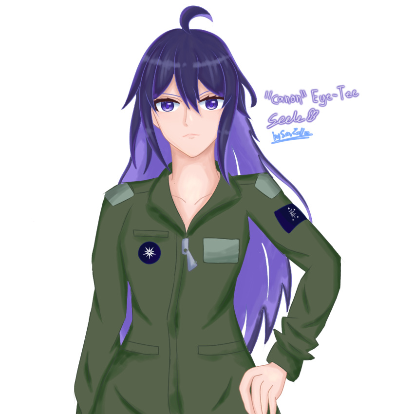 1girl, ahoge, bad_link, blue_eyes, blue_hair, eye-tee_(project_wingman), highres, honkai:_star_rail