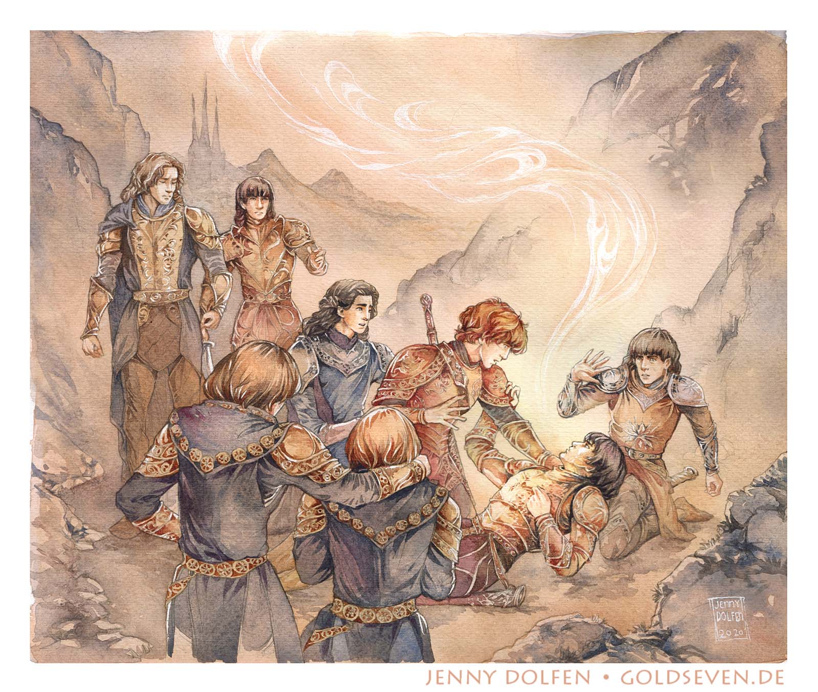 6+boys, amras, amrod, armor, black_hair, border, brothers, brown_hair