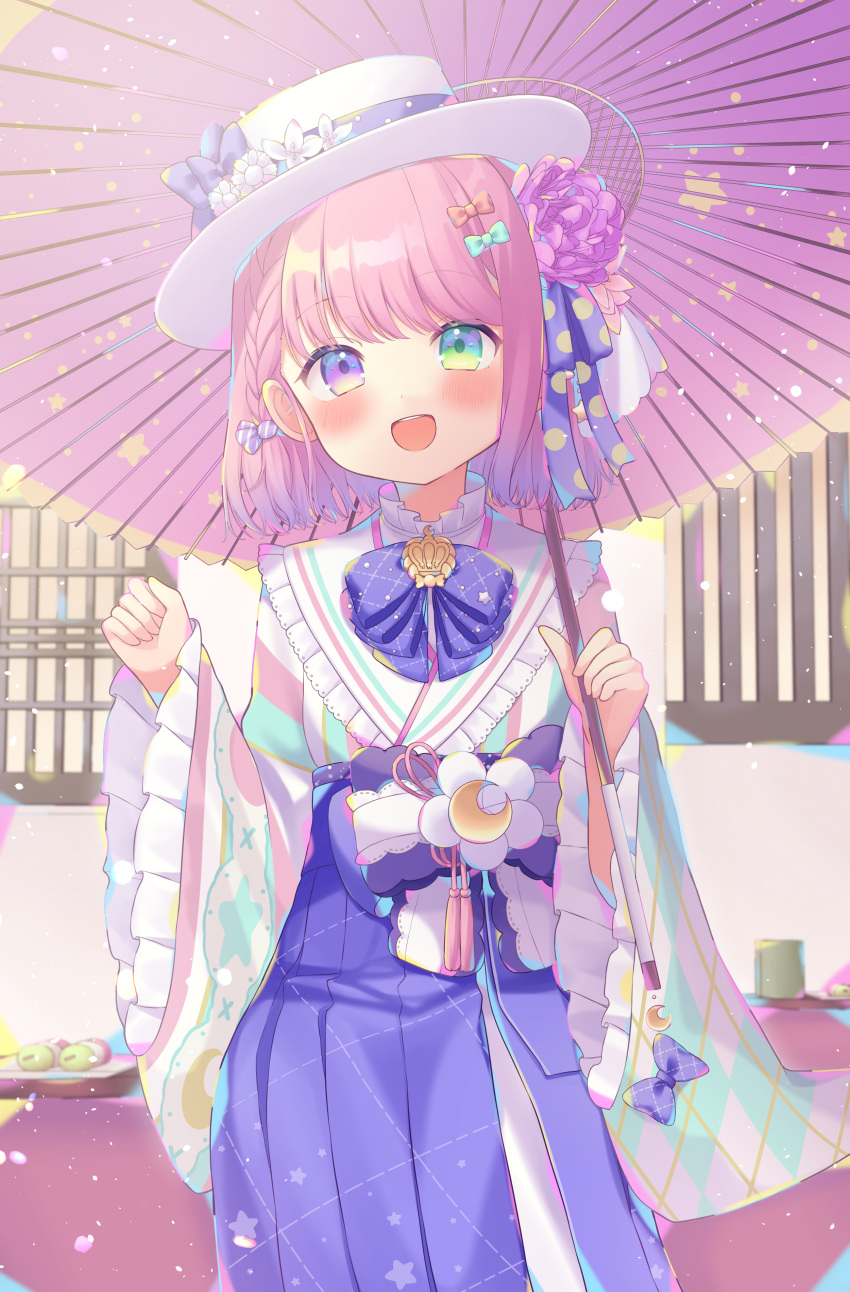 1girl, absurdres, blue_bow, blue_bowtie, blush, bow, bowtie, braid