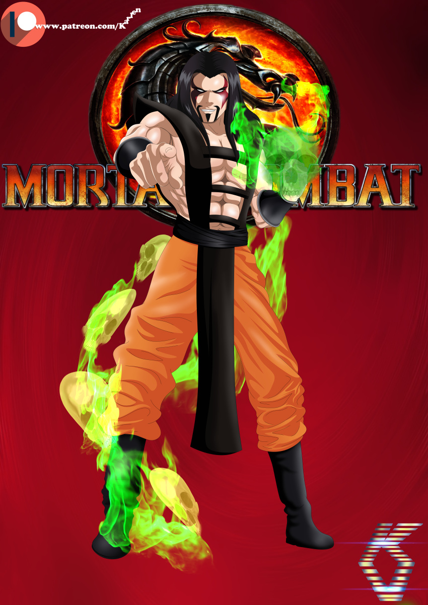 1boy, chinese, evil, evil_eyes, evil_grin, evil_smile, karlen_arts, logo