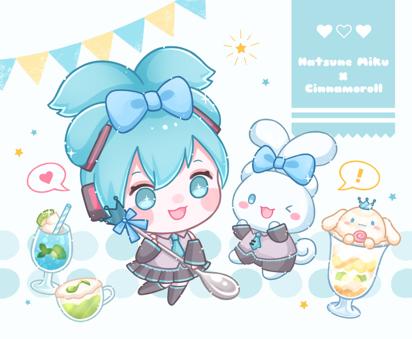 !, 1boy, 1girl, :d, ;d, alternate_hairstyle, aqua_eyes, aqua_hair