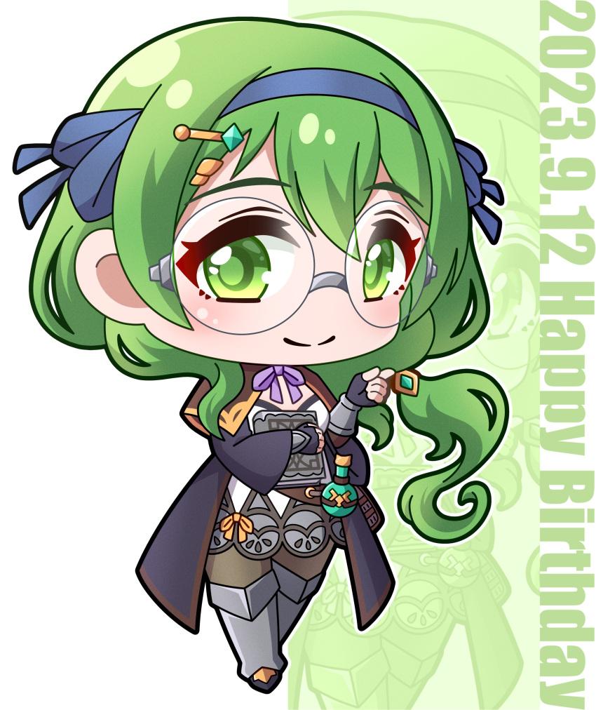 1girl, absurdres, armored_boots, black_gloves, blue_hairband, book, boots, brown_capelet