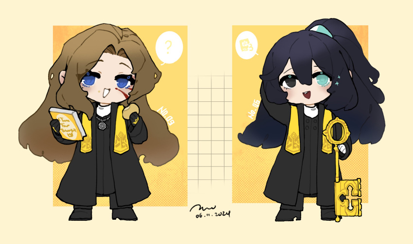 1boy, 1girl, absurdres, aqua_eyes, black_coat, black_eyes, black_footwear, black_hair