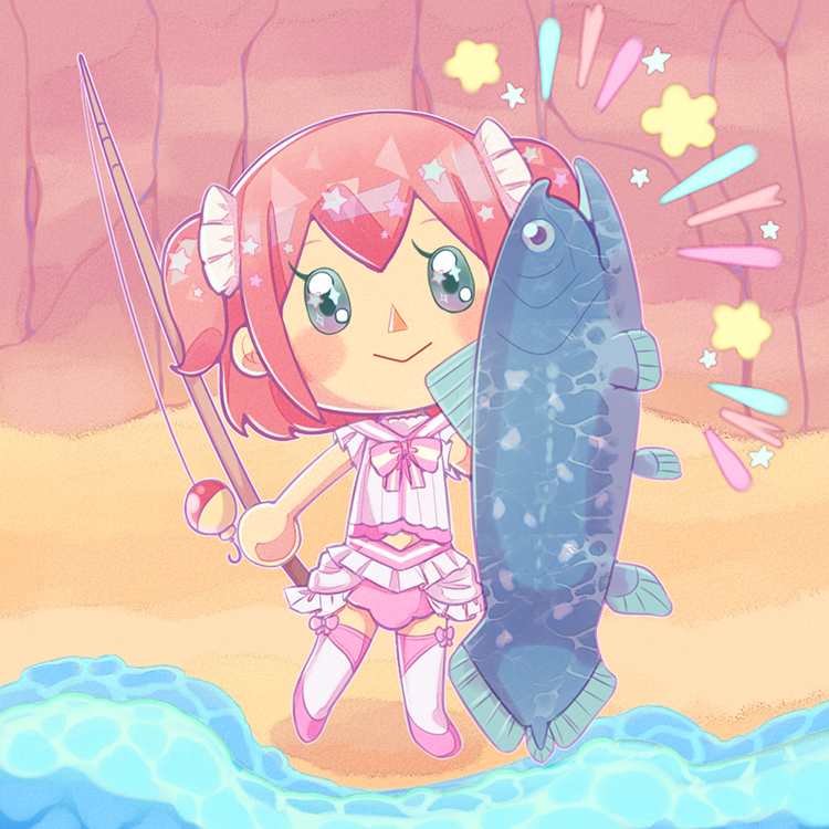 1girl, :>, animal, animal_crossing, animal_crossing_(style), beach, boots, bow